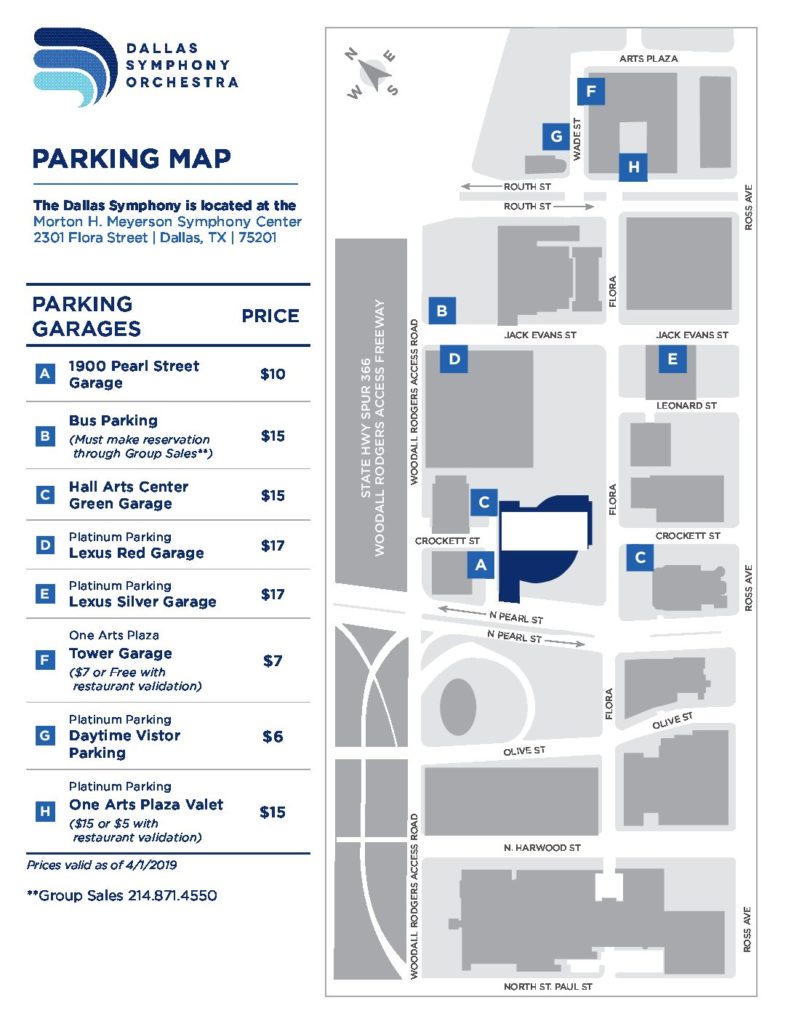 Directions parking Dallas Symphony Orchestra